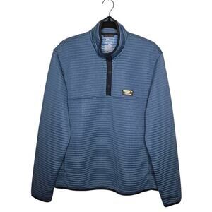 LL BEAN Airlight Pullover Ribbed Quarter Snap Jacket Mens Sz Large Sweatshirt